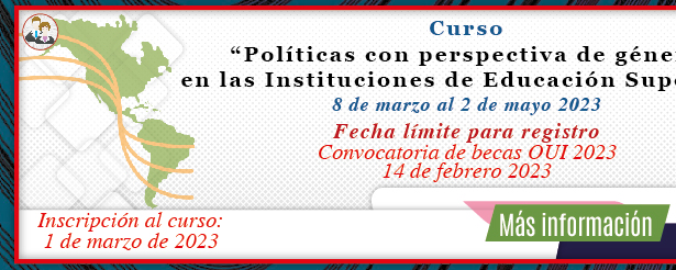 Curso 'Políticas con Perspectiva de Género en las IES' - 5a edición (Más información)